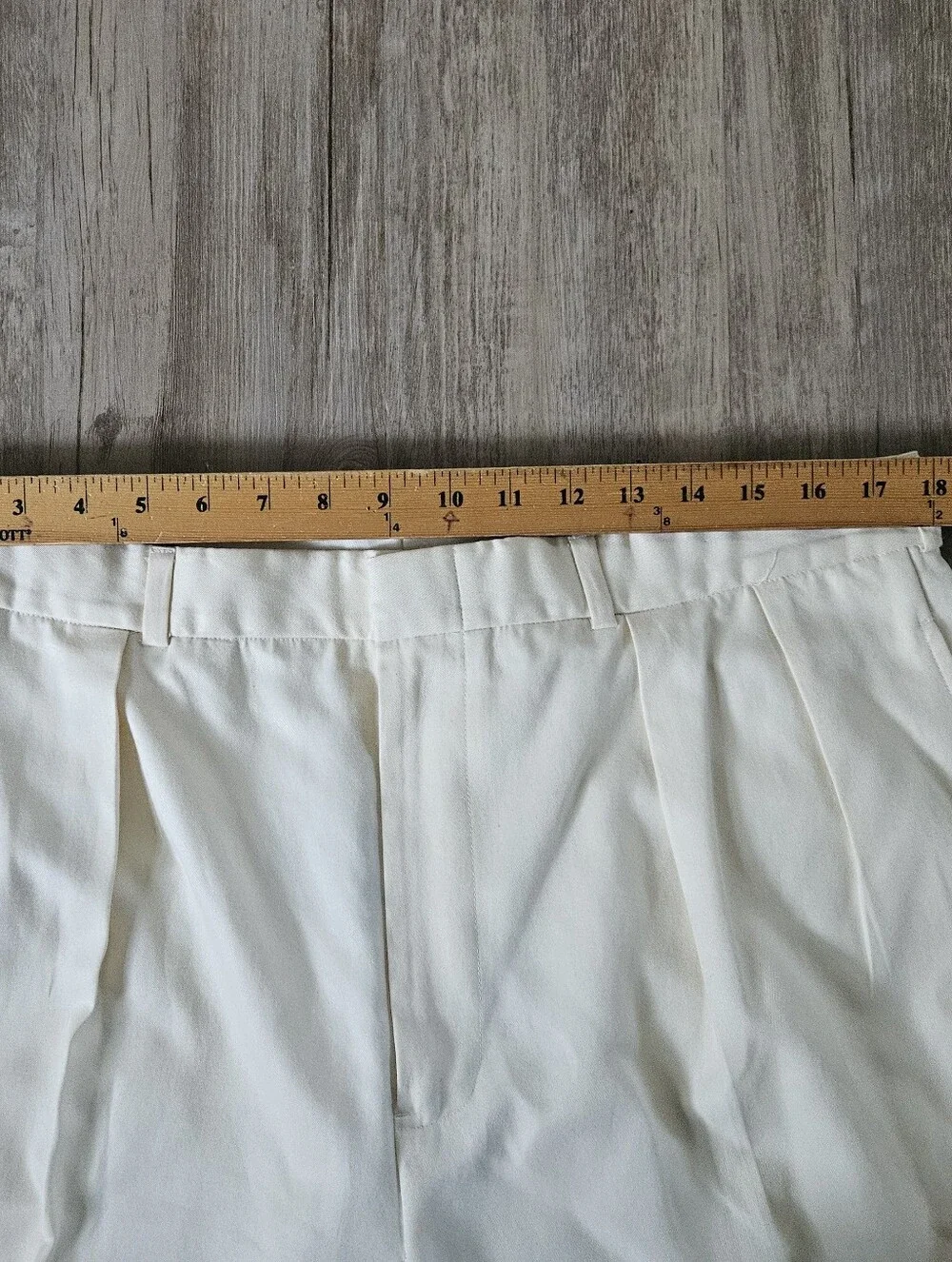 Vintage Polo Ralph Lauren Cream Silk Cotton Pleated Men's Dress Pants 36x32